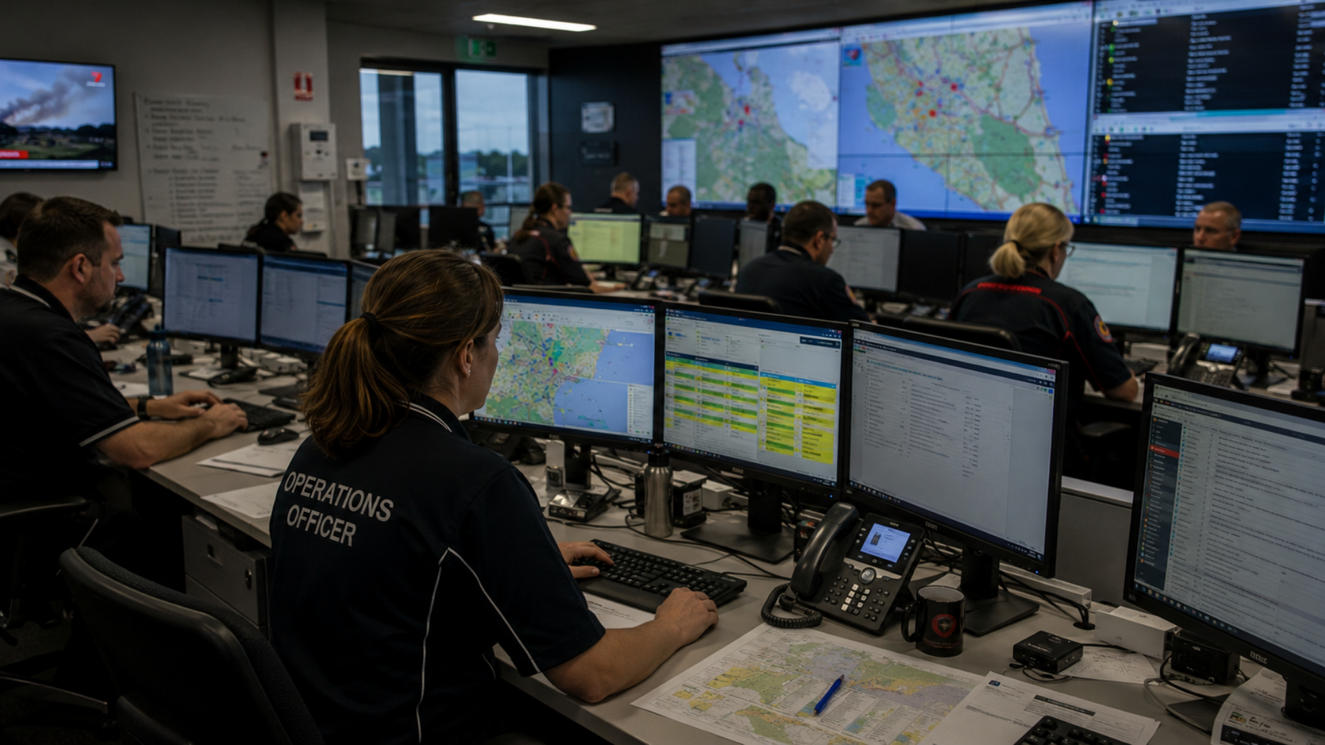 Emergency operations center in action